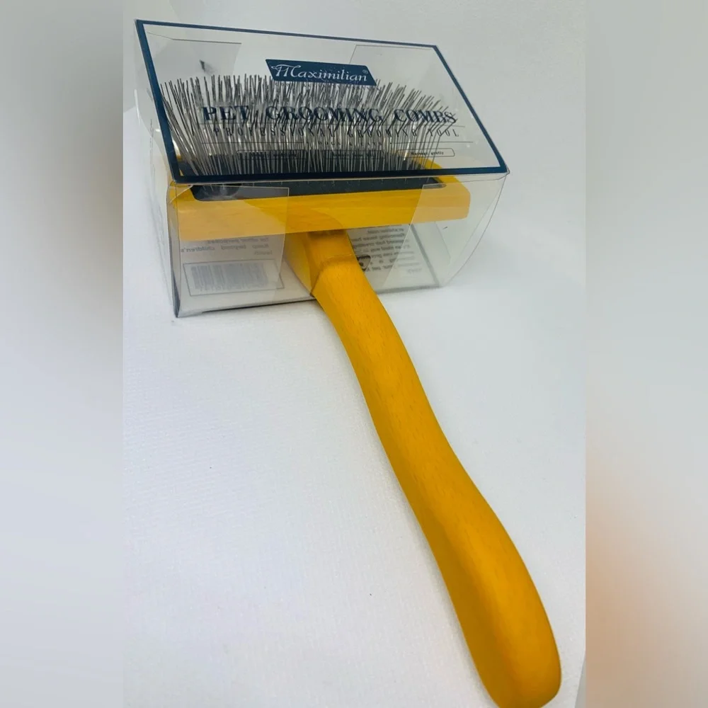 Brush for Dog, Slicker for Grooming, Groomgrip Coating, Yellow , Large NEW!!!